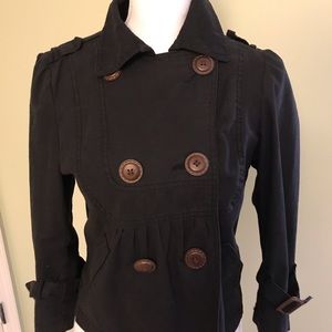 Short black jacket, linen/cotton